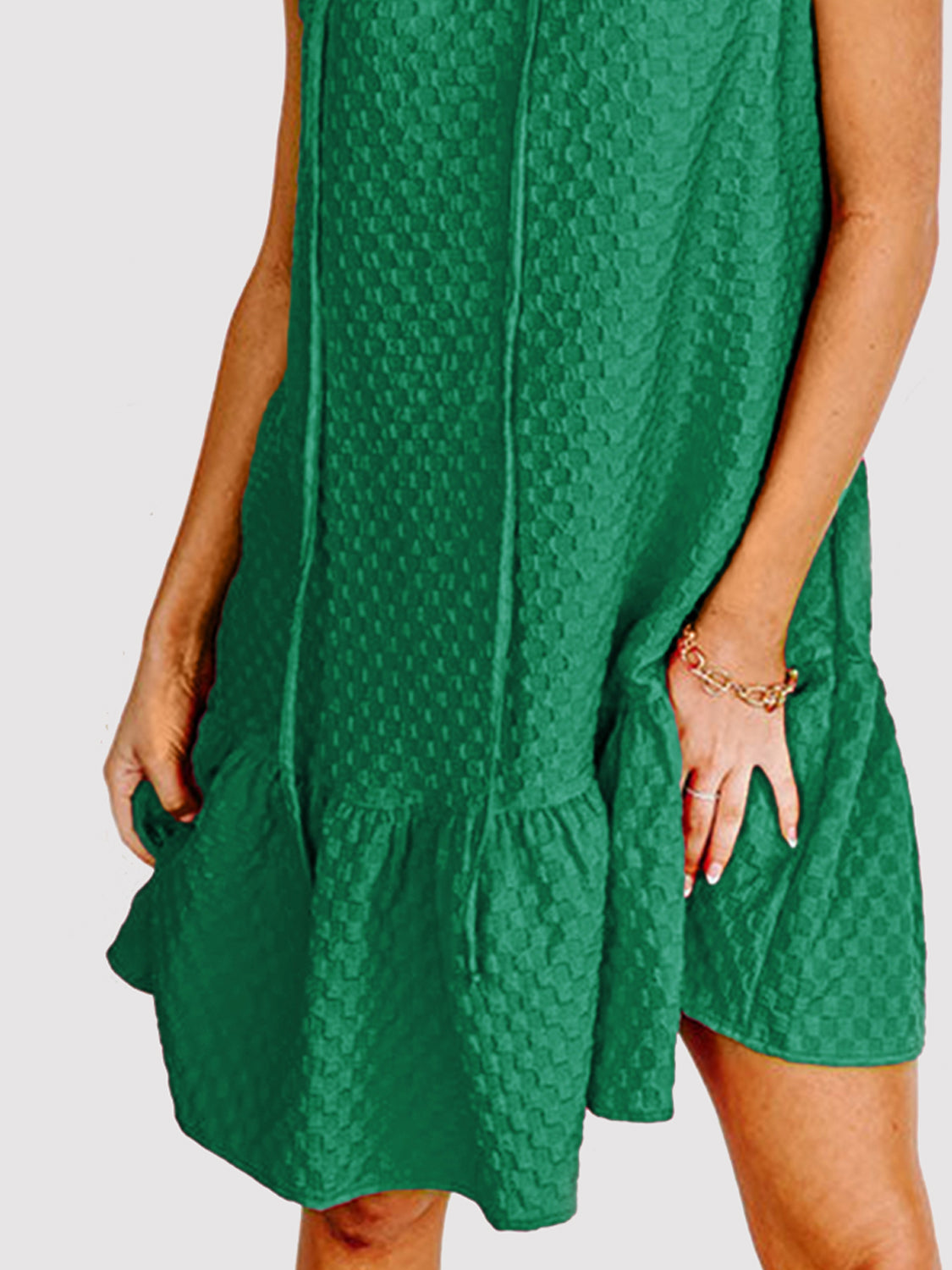 The Emerald Ruffled Cap Sleeve Dress