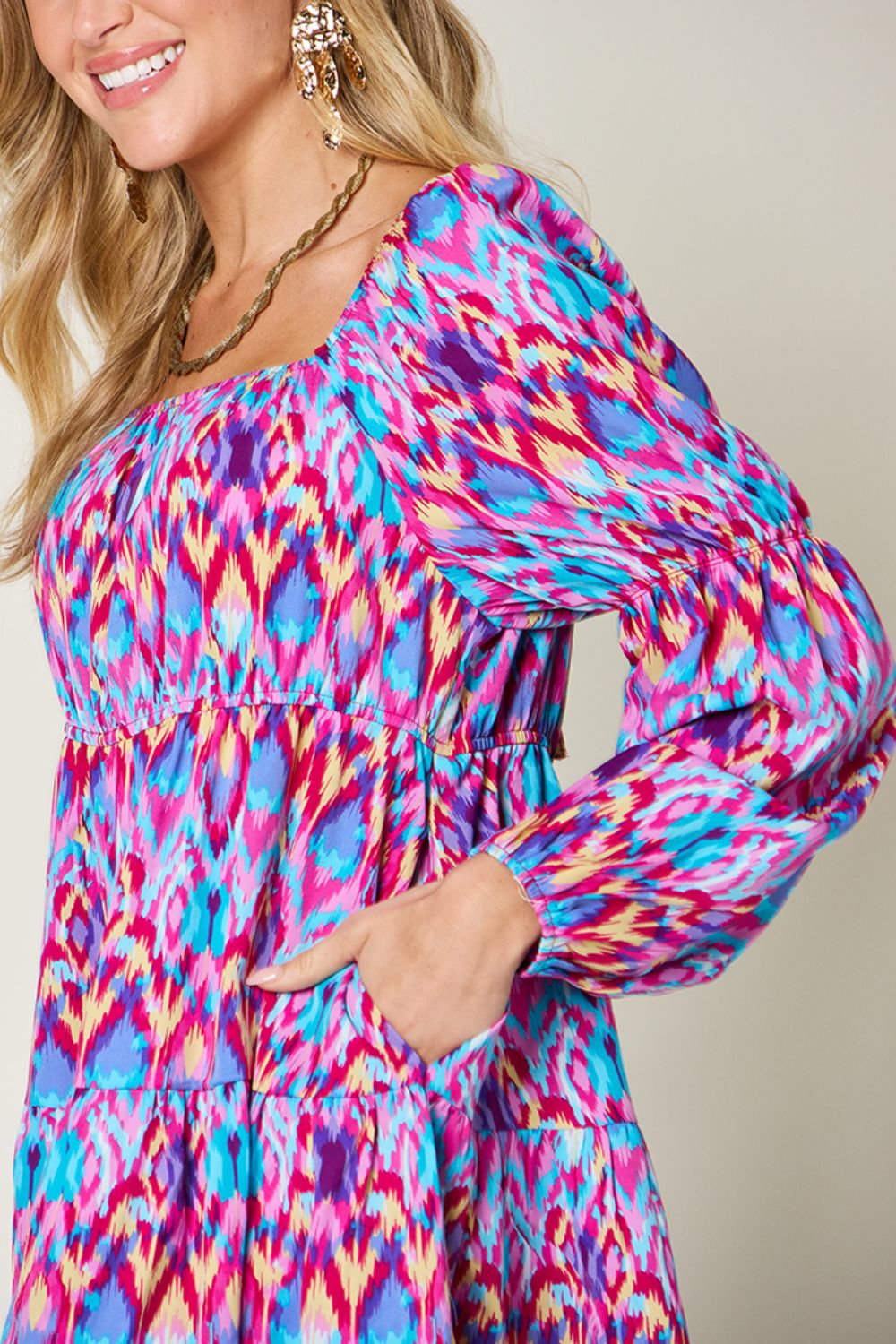 The Bright Printed Long Sleeve Dress