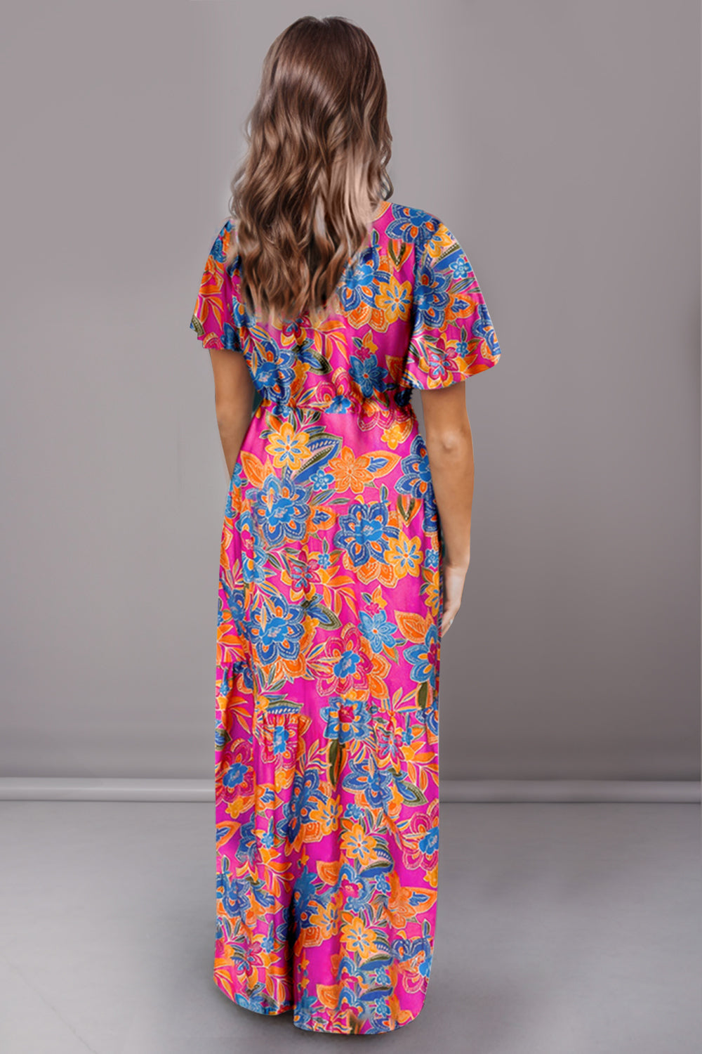 The Bright Surplice Short Sleeve Maxi Dress