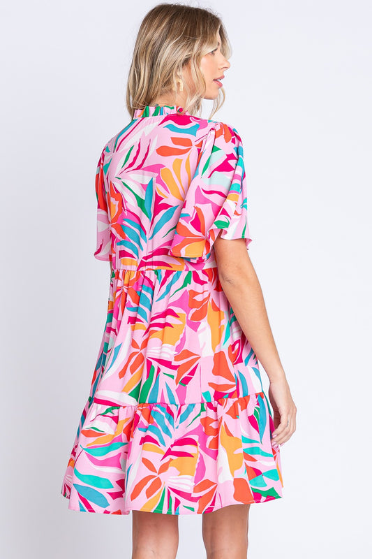 The Bright Floral Ruffled Mini Dress