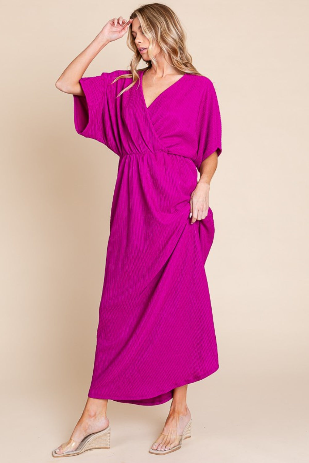 The Magenta Maxi Dress with Pockets