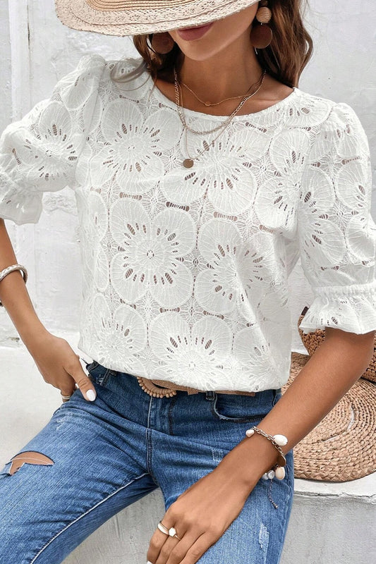 The Feminine Flounce Sleeve Blouse
