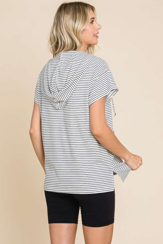 The Striped Hooded Top