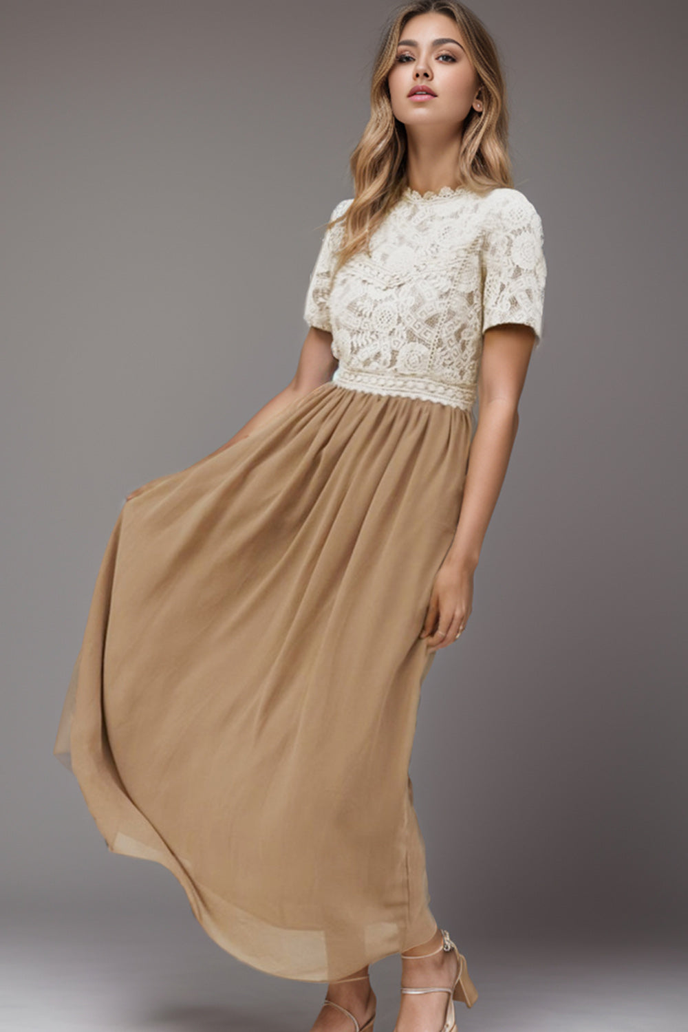 The Ruched Lace Dress