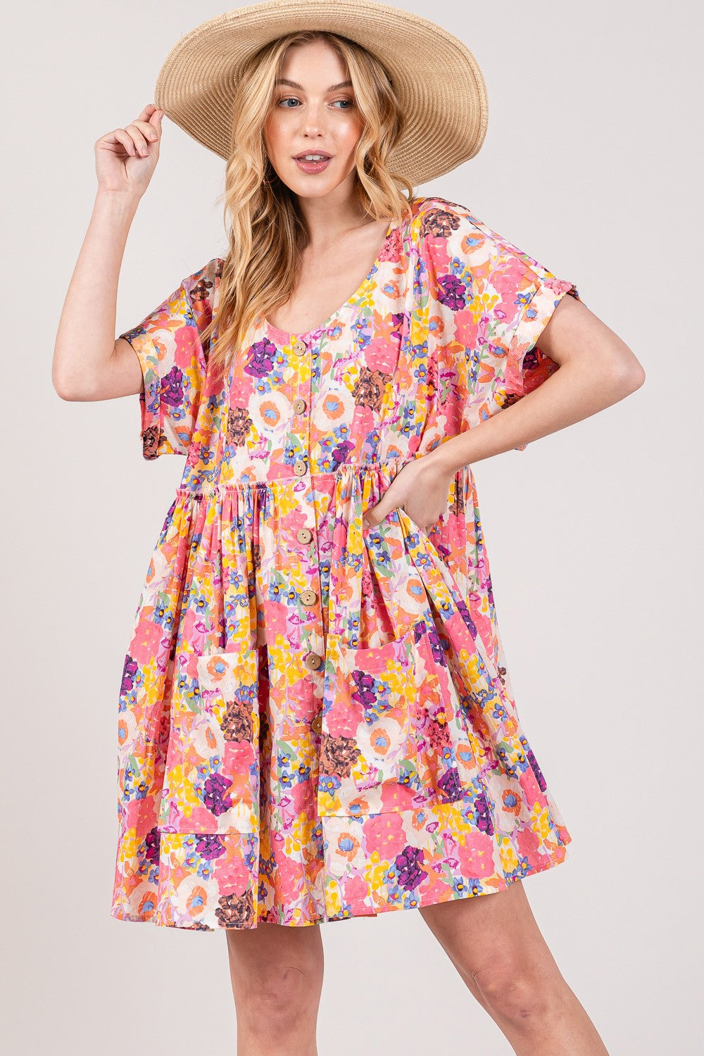 The Floral Babydoll Dress with Pockets