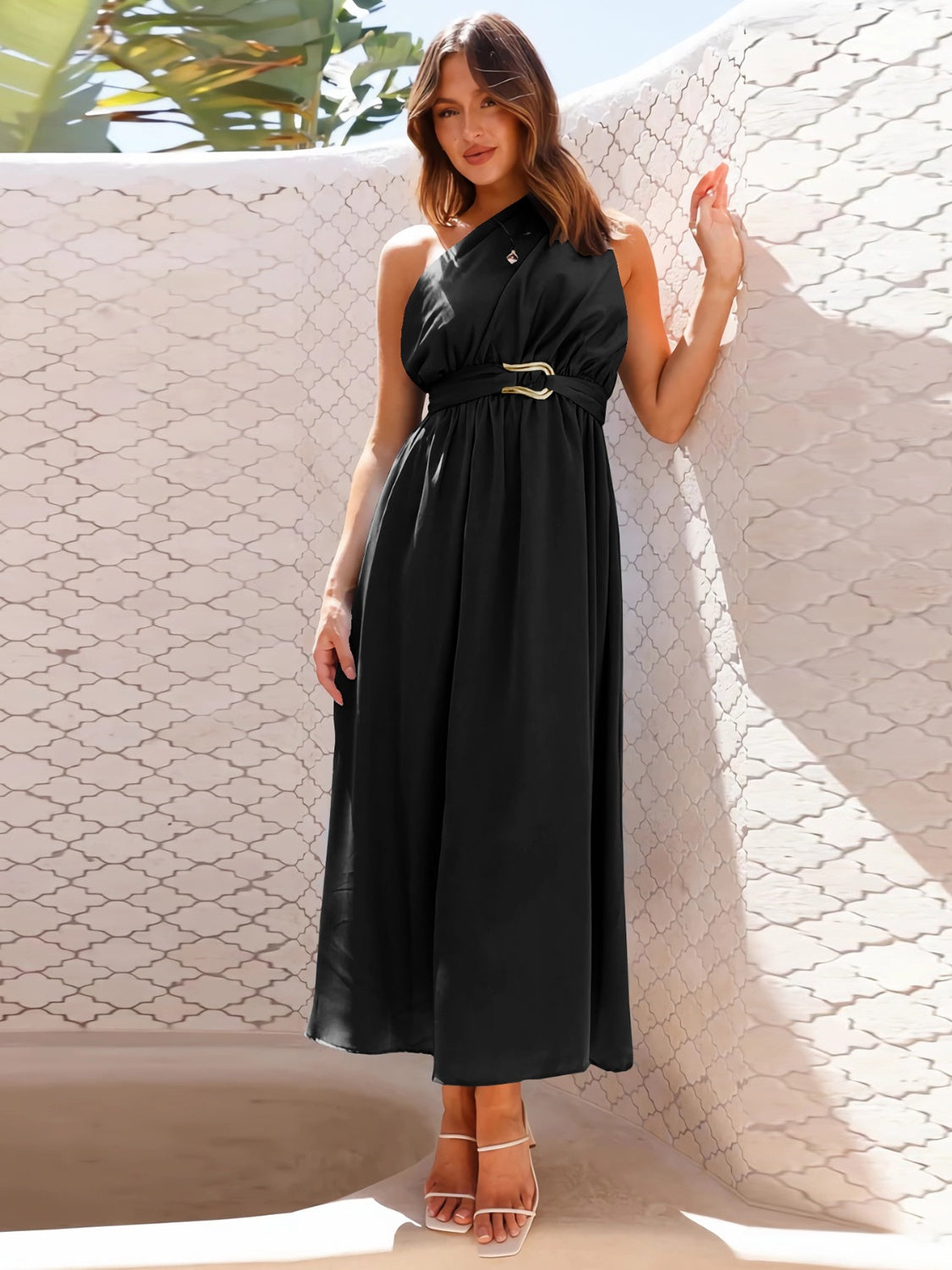 The Single Shoulder Midi Dress
