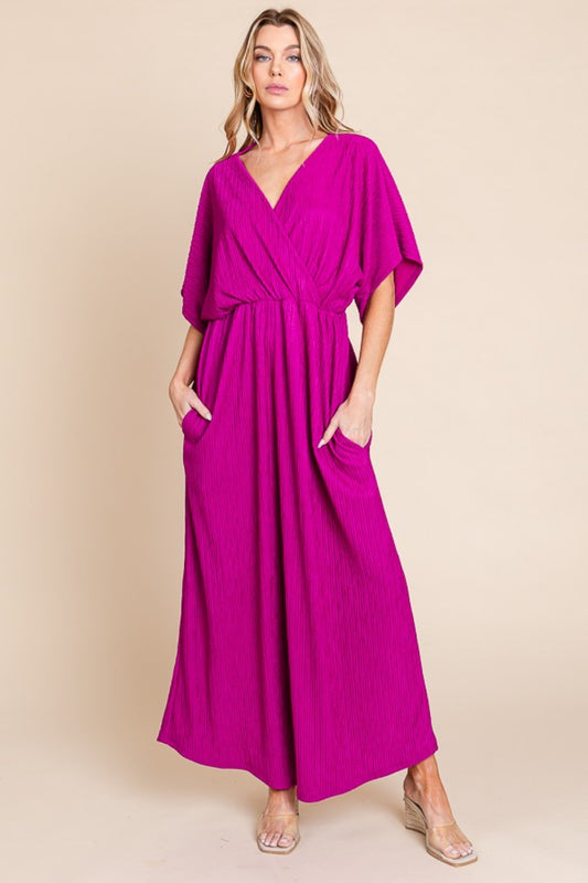 The Magenta Maxi Dress with Pockets