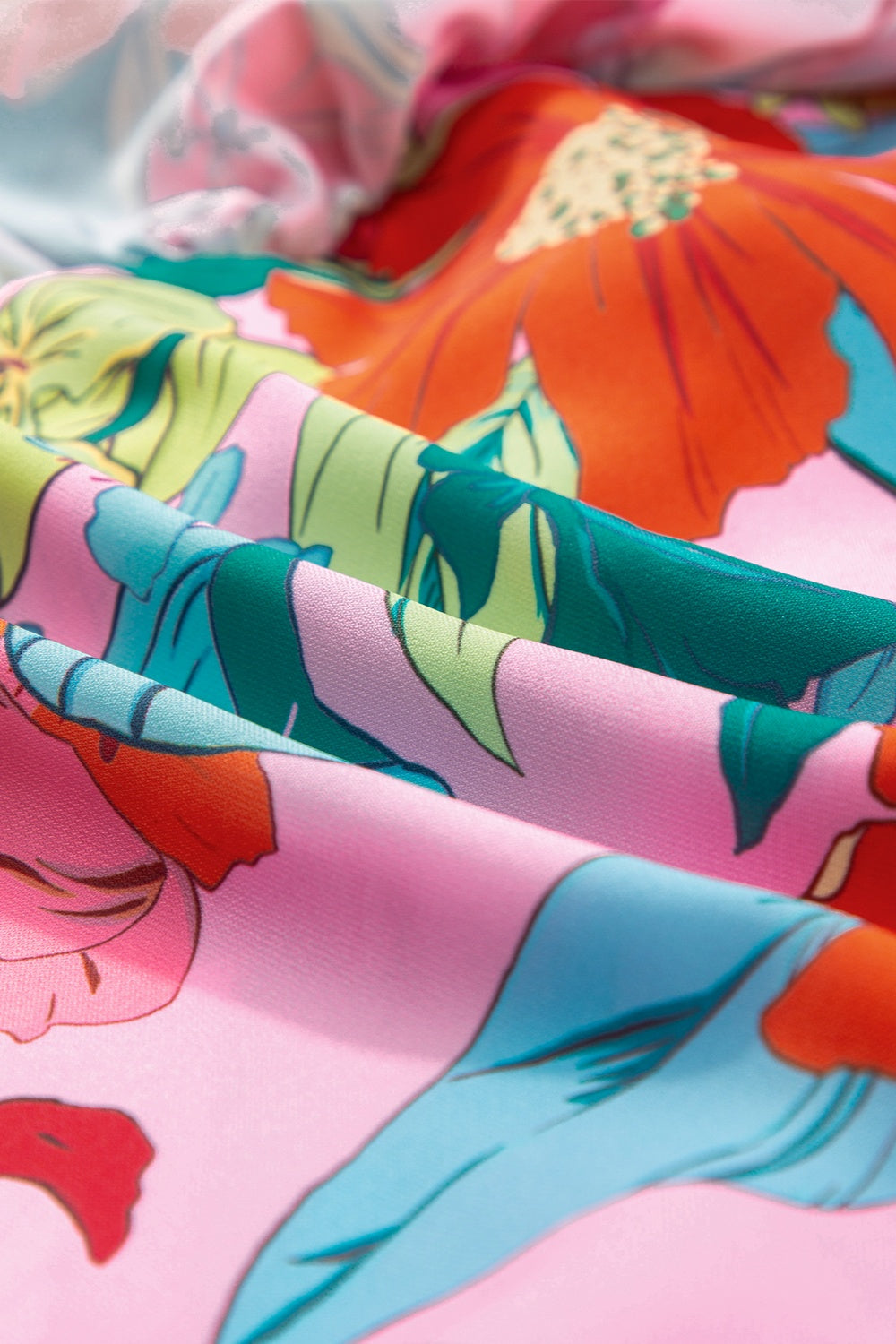 The Ruffled Printed Square Neck Cami Dress