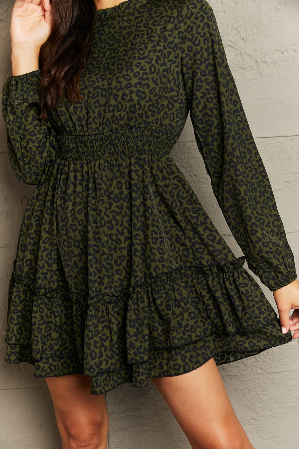 The Leopard Smock Waist Dress