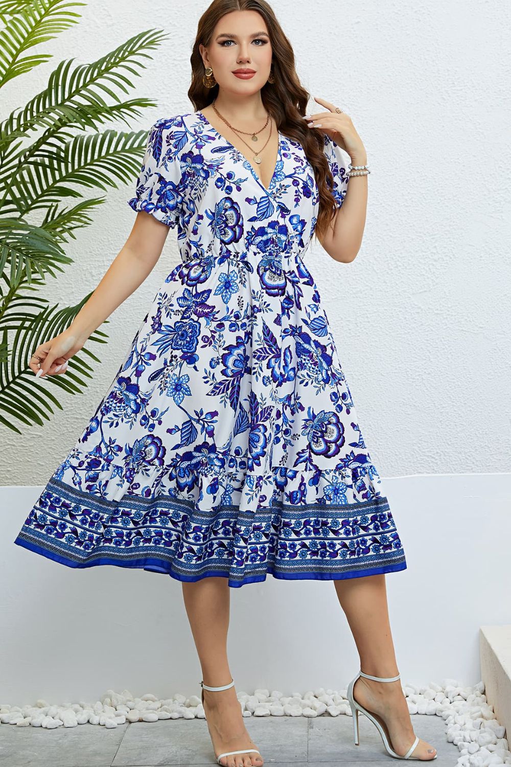 The Perfectly Plus Size Cobalt Blue Floral Flounce Dress isntshelovelycache The Perfectly Plus Size Cobalt Blue Floral Flounce Dress isntshelovelycache
