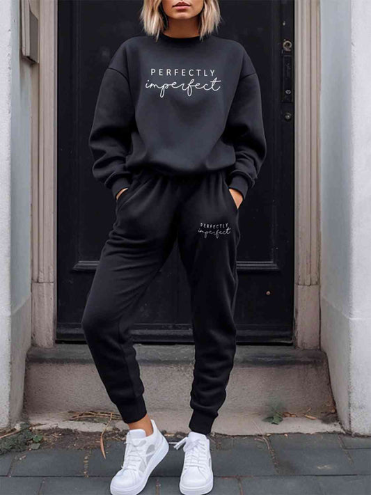 The PERFECTLY IMPERFECT Graphic Sweatshirt and Sweatpants Set