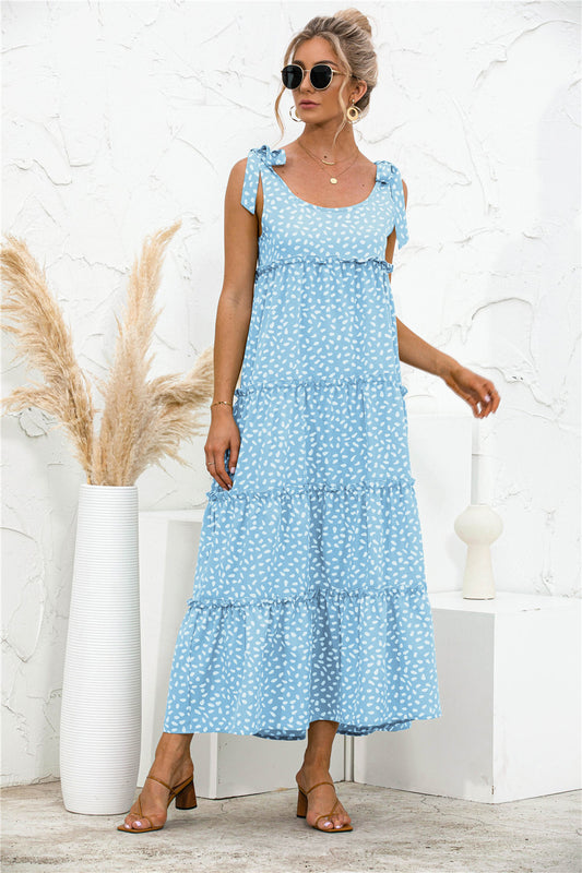 The Polka Dot Adjustable Tiered Dress