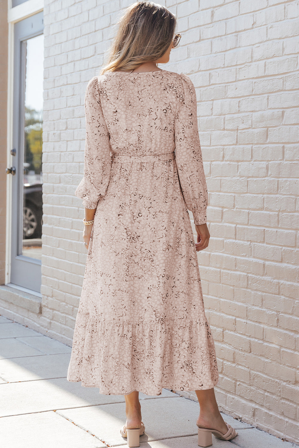 The Tie Front Ruffle Hem Maxi Dress