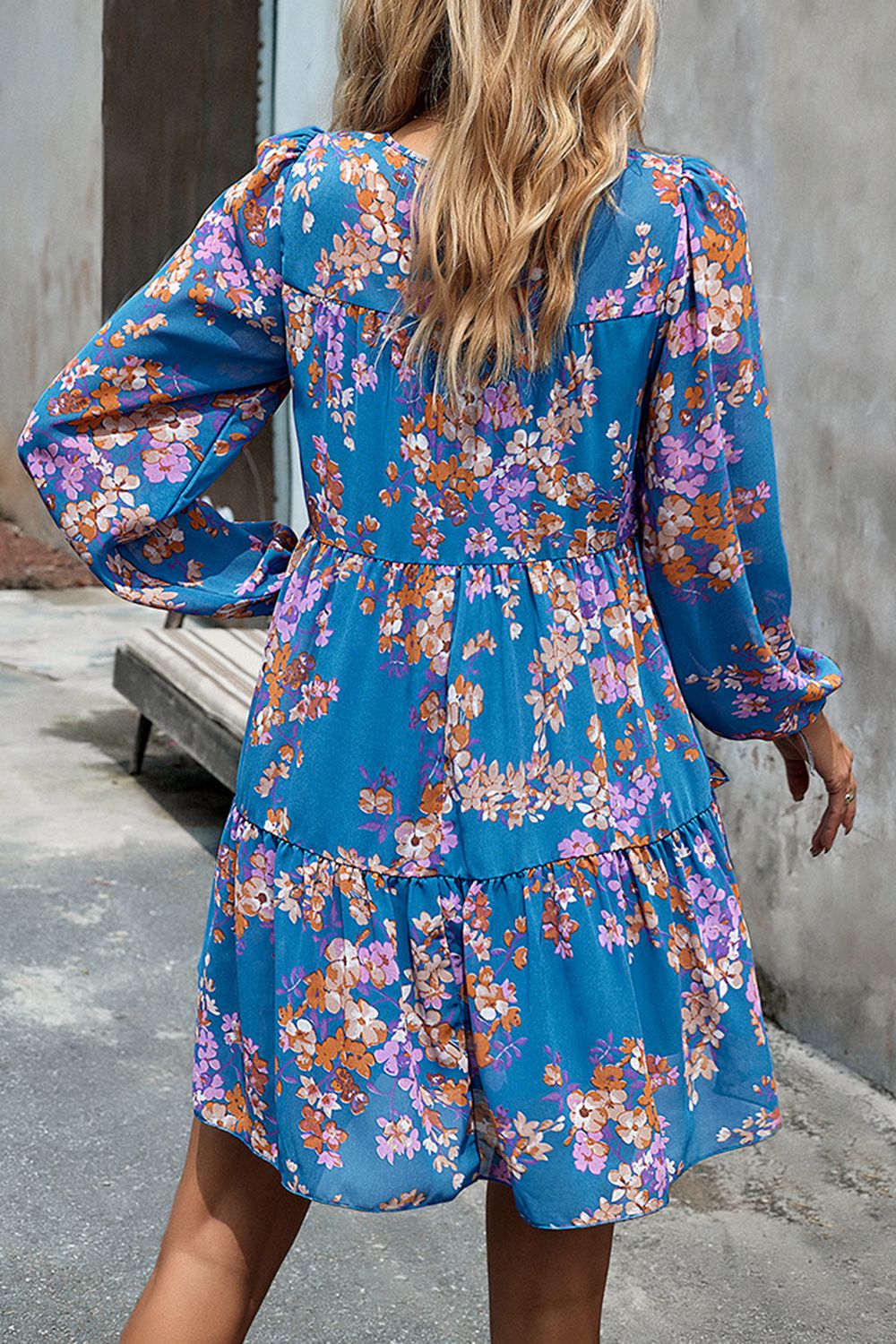 The Cobalt Blue Boho Floral Dress