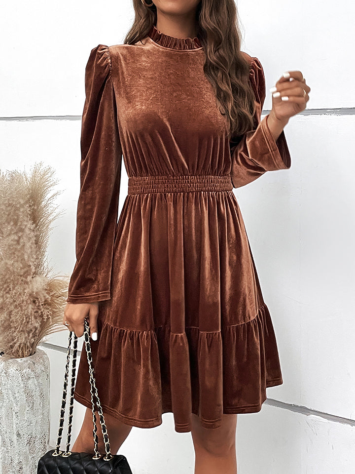 The Burnt Umber Smocked Waist Dress