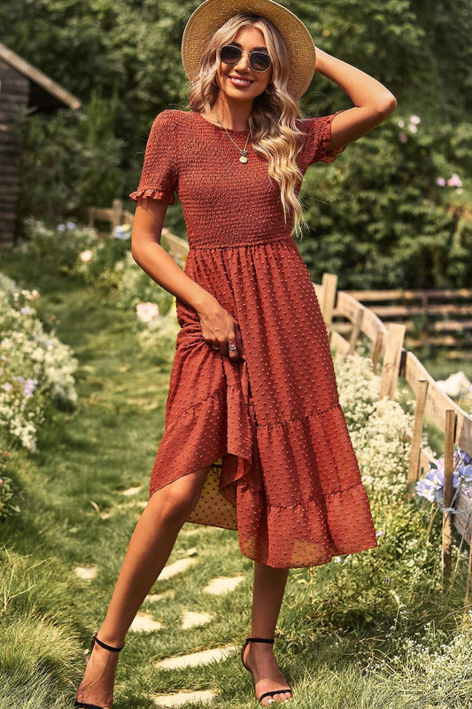 The Survivor Swiss Dot Midi Dress
