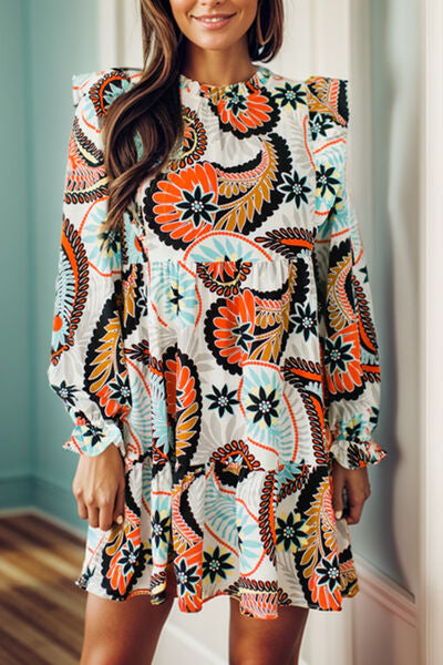 The Fun Print Flounce Sleeve Mini Dress