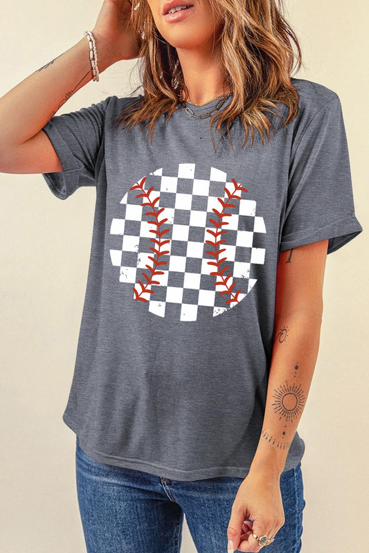 The Checkered Graphic Round Neck T-Shirt