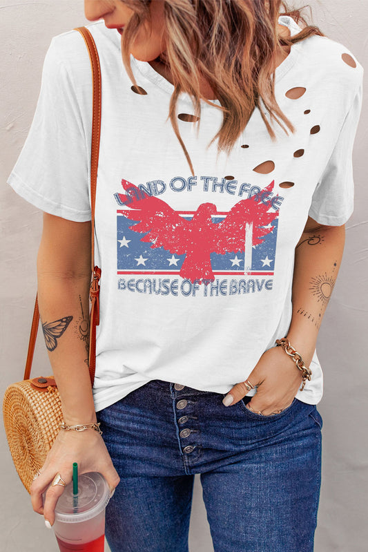 The Land of the Free Cutout Graphic T-Shirt
