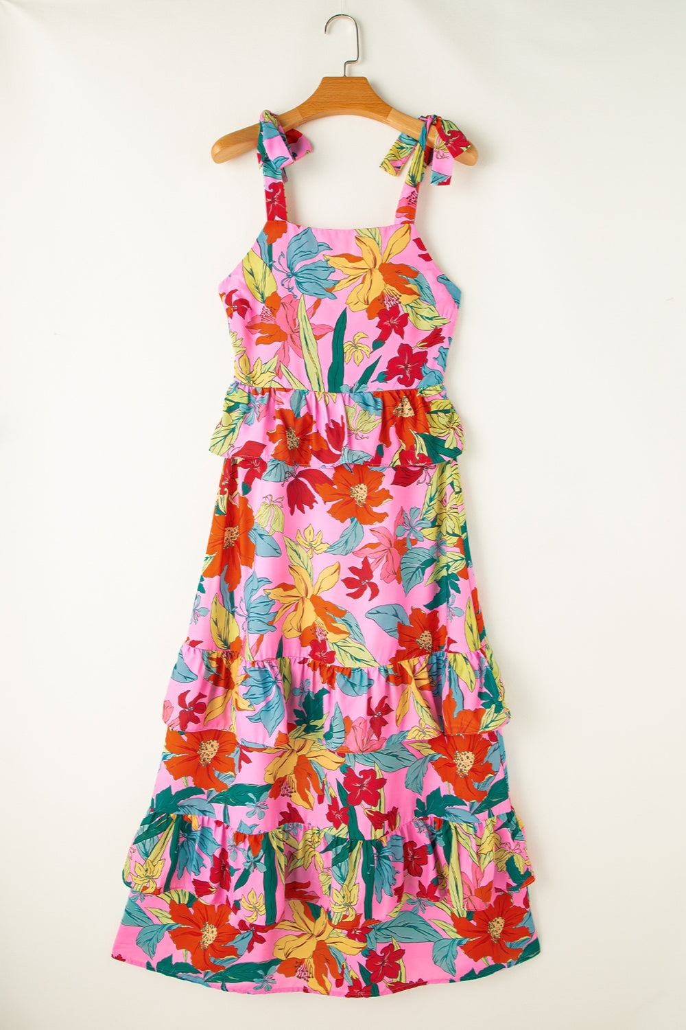 The Ruffled Printed Square Neck Cami Dress