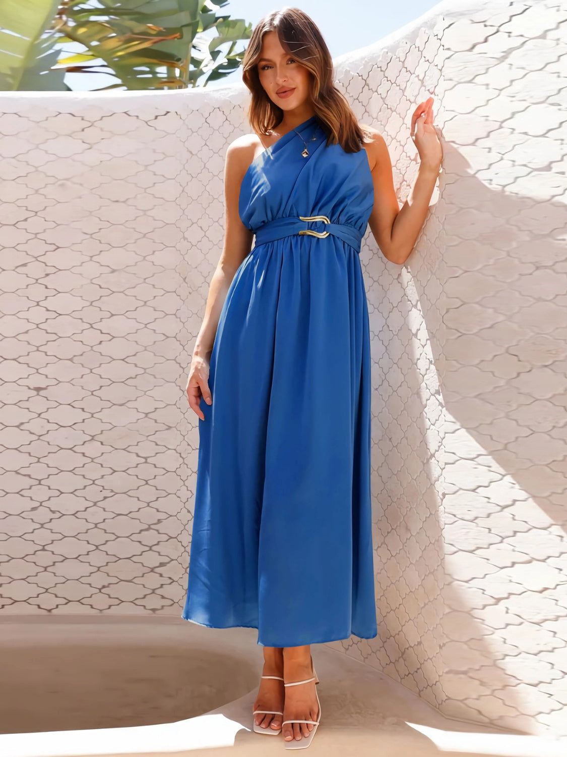 The Single Shoulder Midi Dress