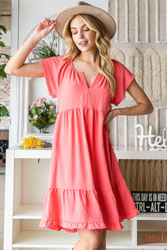 The Coral Cap Sleeve Dress