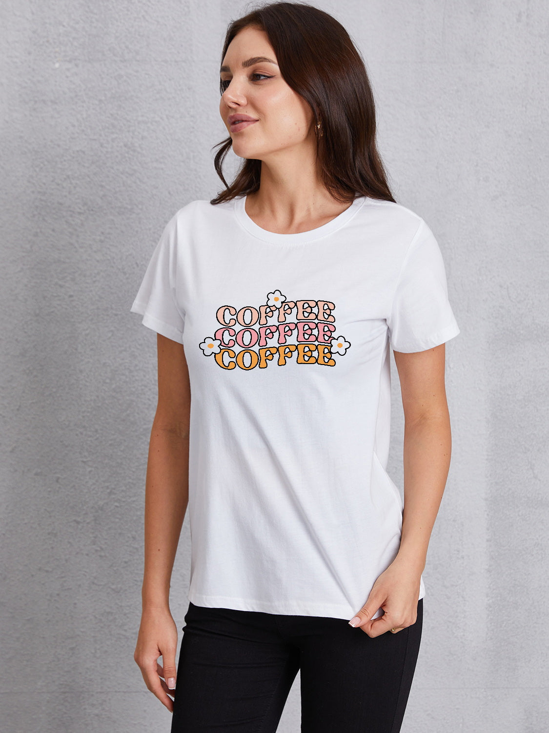 The COFFEE Round Neck Short Sleeve T-Shirt