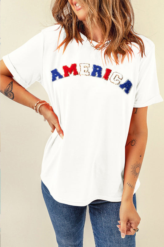 The AMERICA Round Neck Short Sleeve T-Shirt