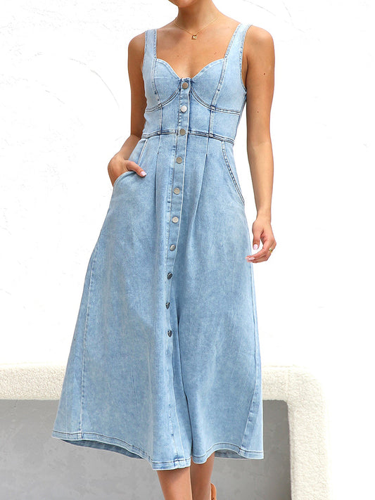 The Sweetheart Denim Dress