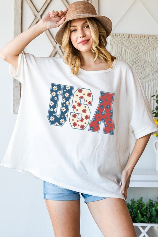 The USA Round Neck Half Sleeve T-Shirt