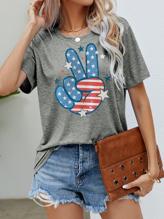 The US Flag Peace Sign Graphic Tee