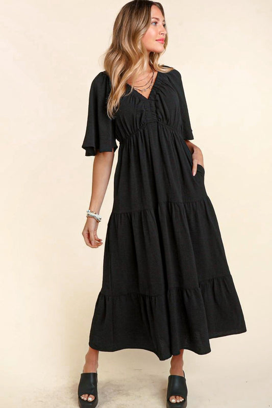 The Babydoll Maxi Dress with Side Pocket
