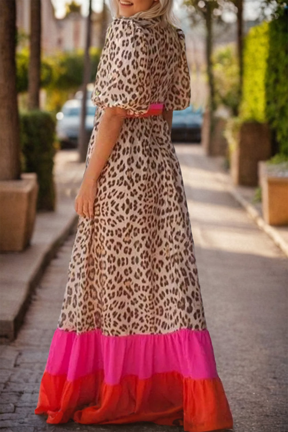 The Leopard V-Neck Half Sleeve Maxi Dress isntshelovelycache The Leopard V-Neck Half Sleeve Maxi Dress isntshelovelycache