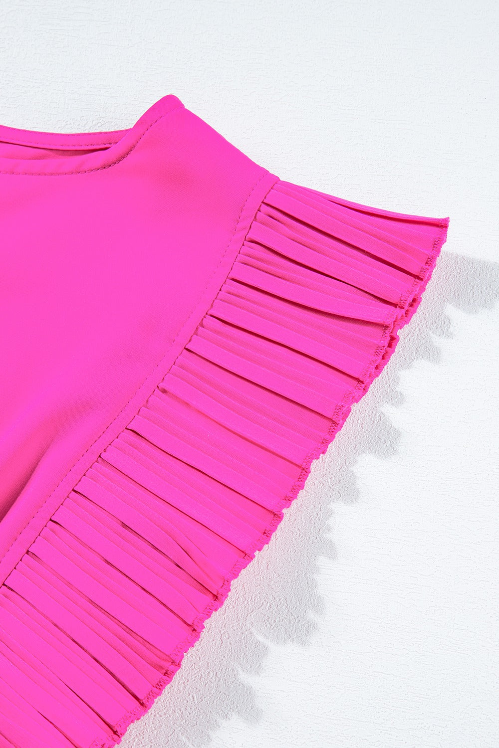 The Ruched Round Neck Cap Sleeve Mini Dress