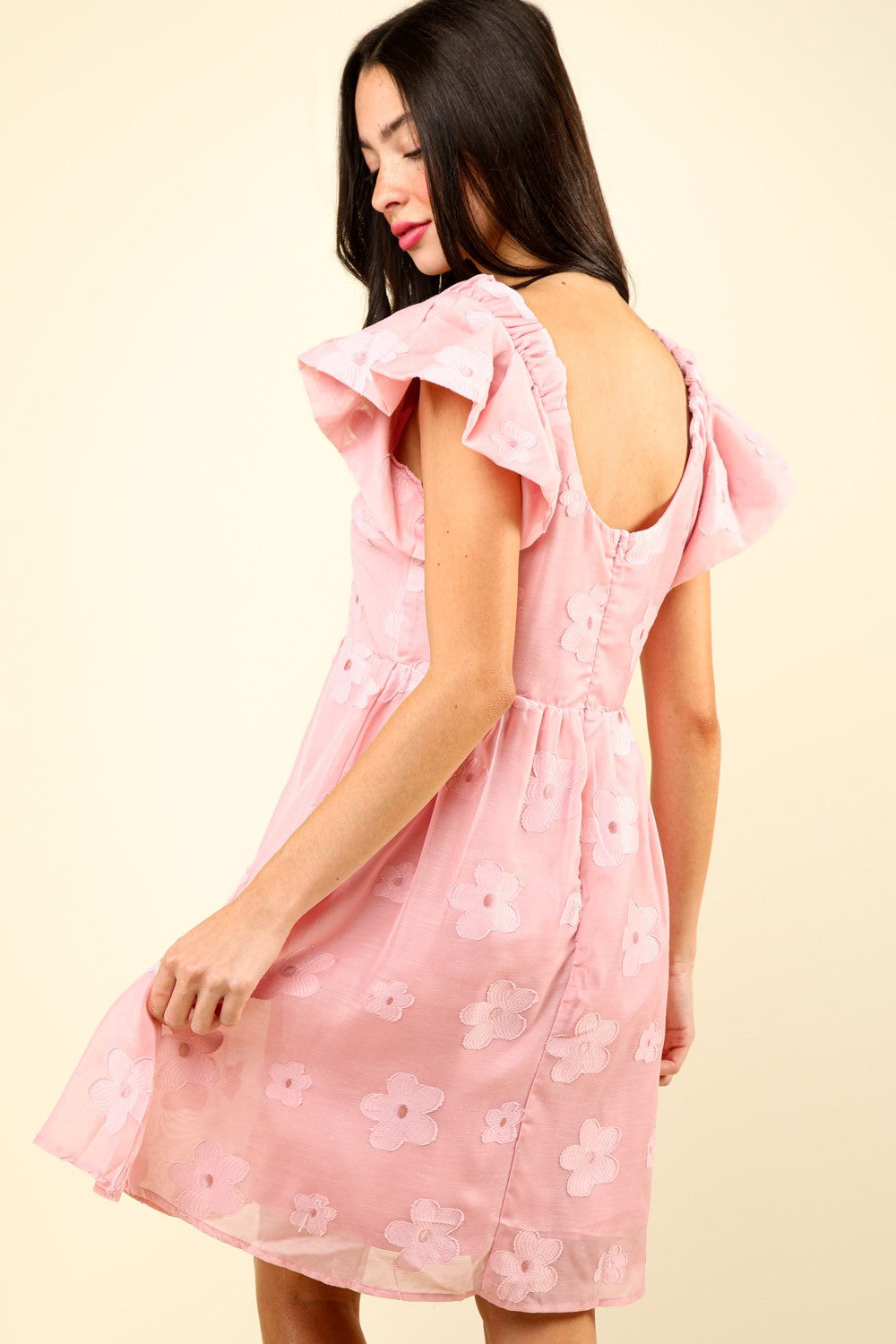 The Flower Embroidered Organza Mini Dress