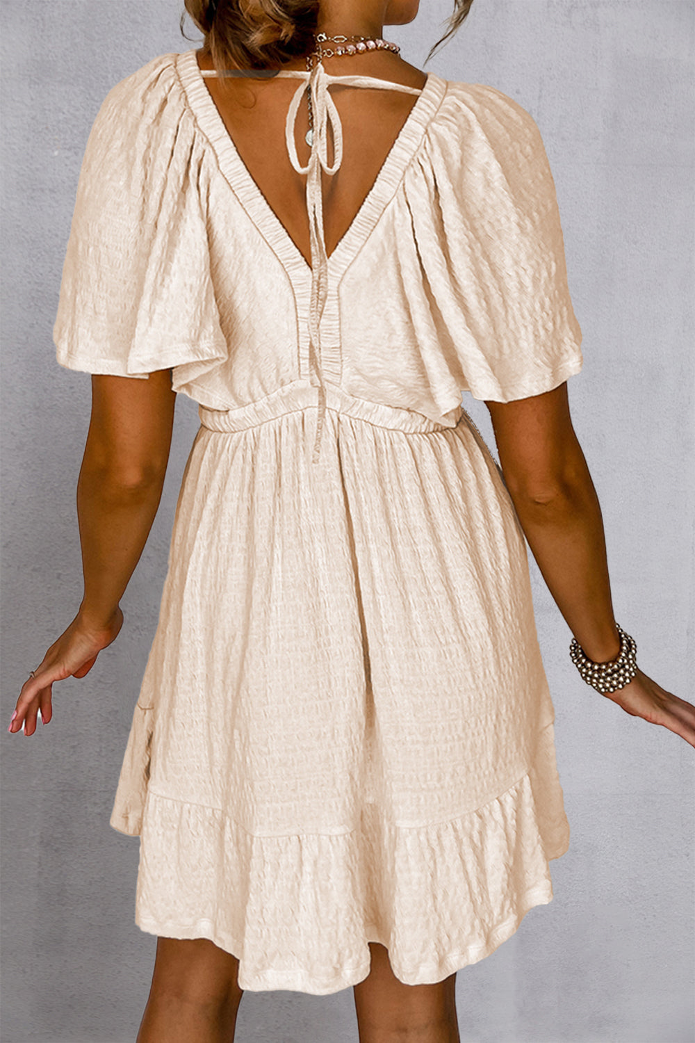 The Ivory Short Sleeve Mini Dress