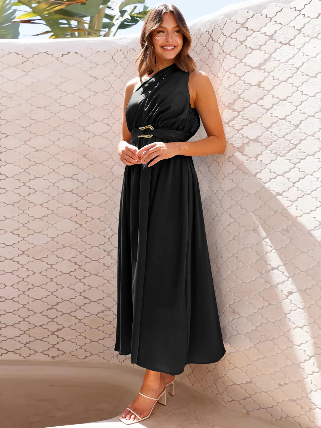 The Single Shoulder Midi Dress