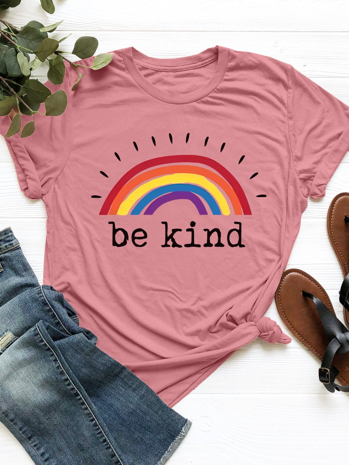 The Be Kind Graphic Round Neck Short Sleeve T-Shirt