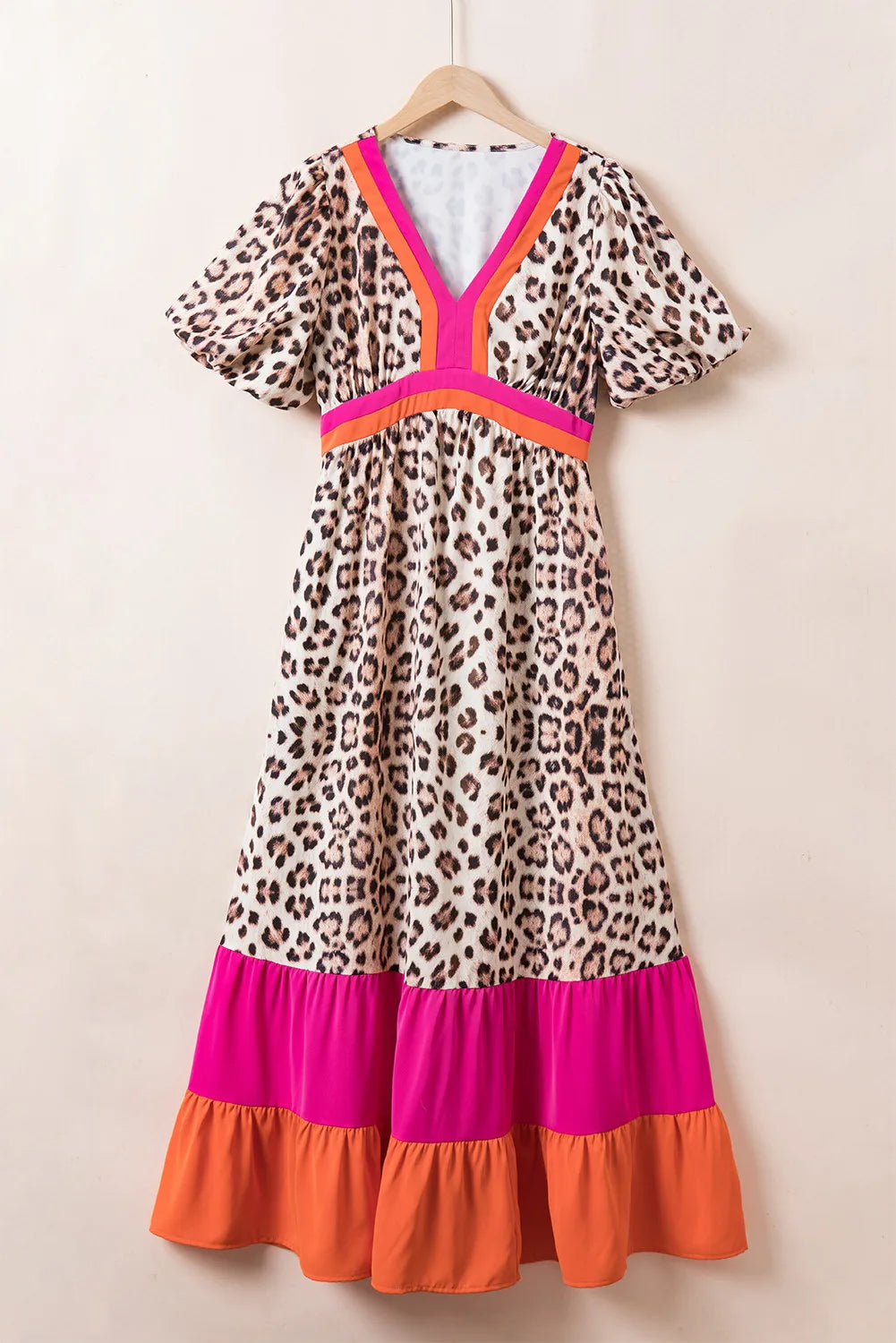 The Leopard V-Neck Half Sleeve Maxi Dress isntshelovelycache The Leopard V-Neck Half Sleeve Maxi Dress isntshelovelycache