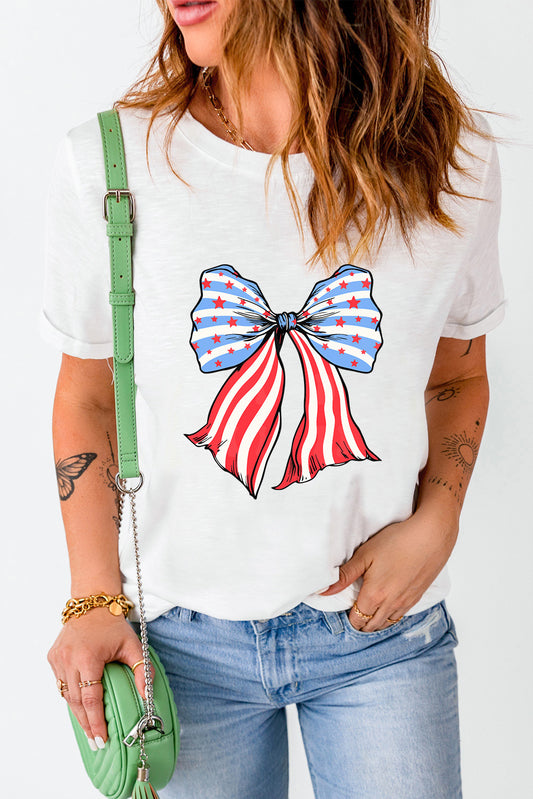 The Bow Graphic Round Neck Short Sleeve T-Shirt