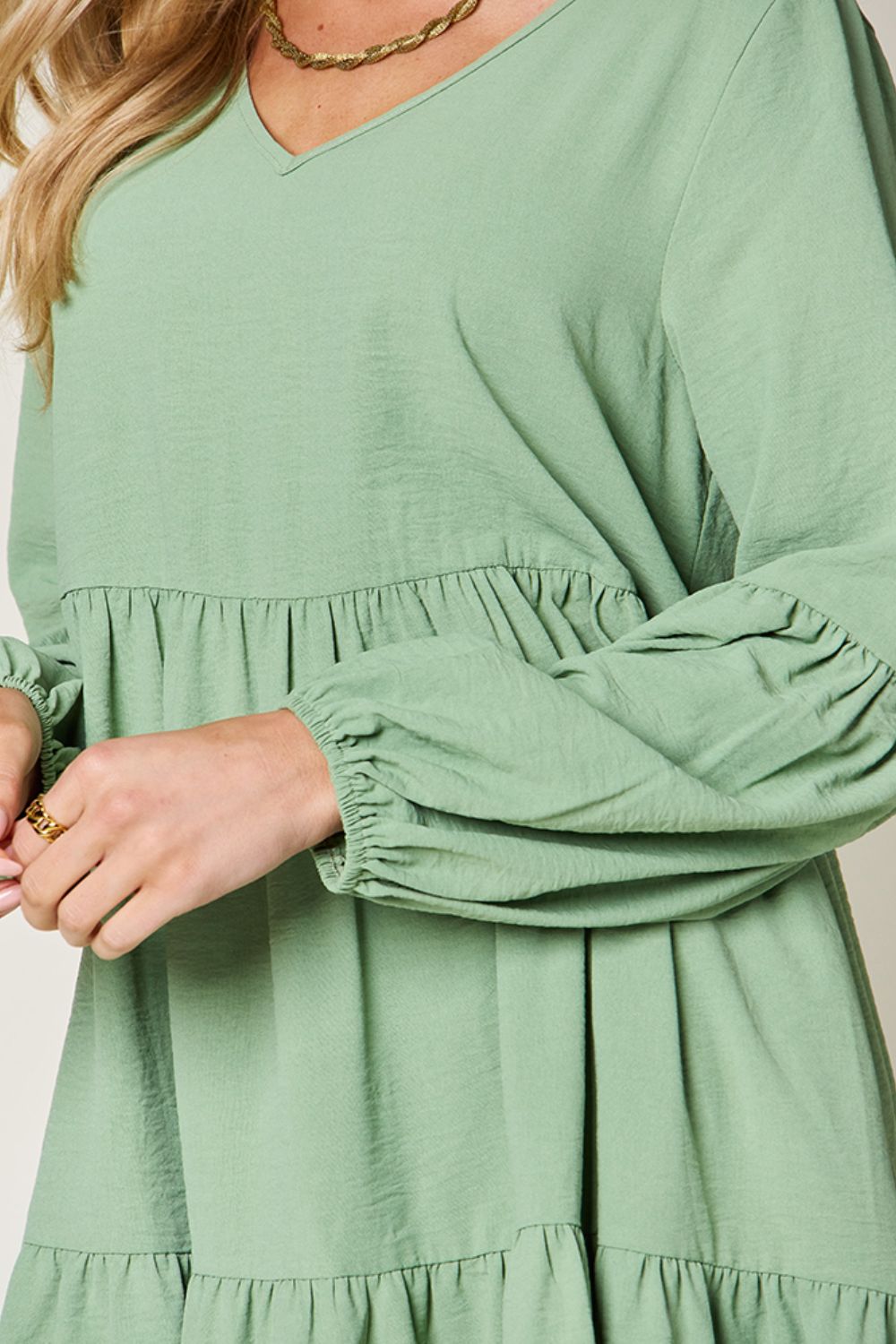 The Balloon Sleeve Tiered Dress