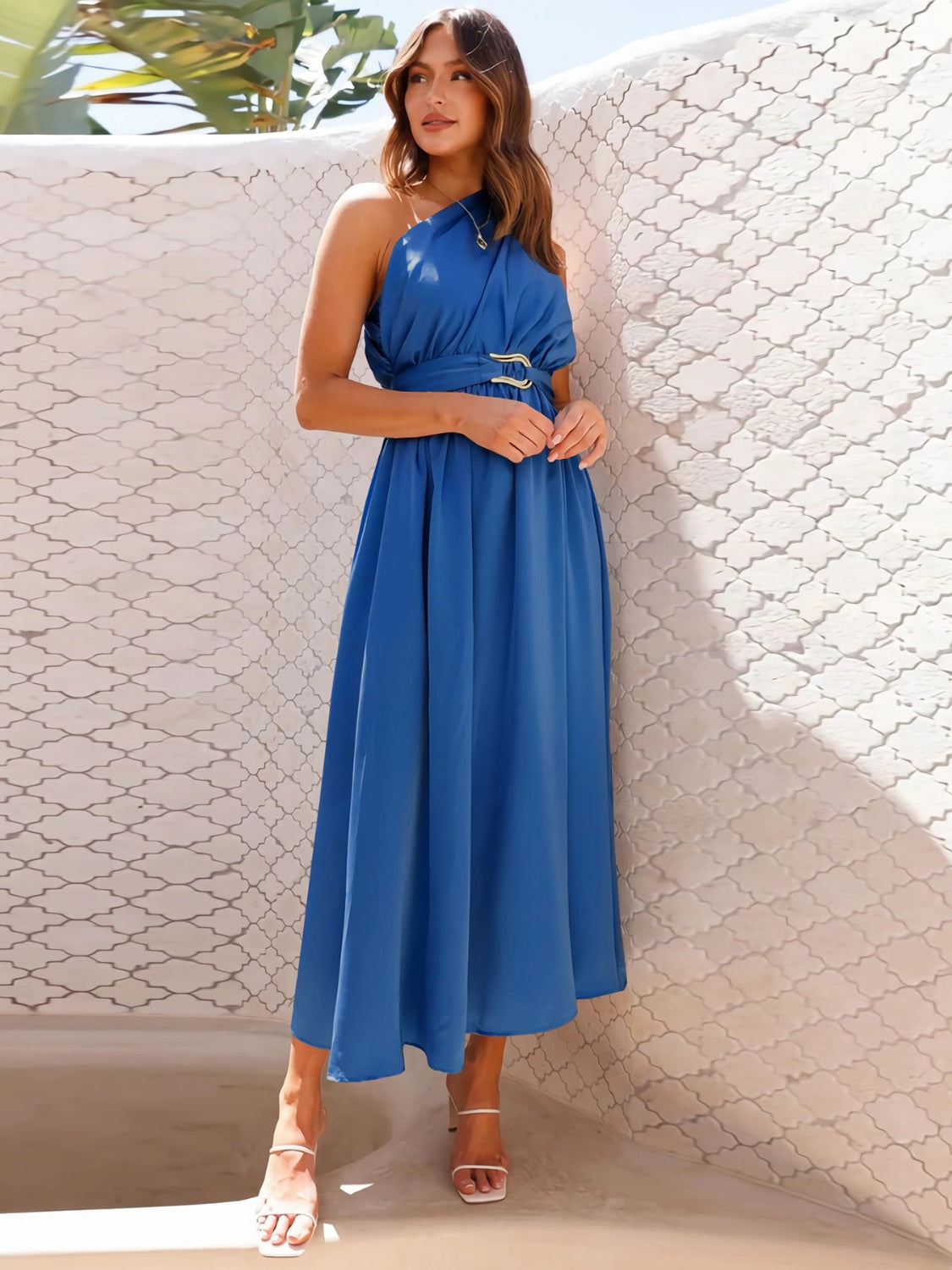 The Single Shoulder Midi Dress