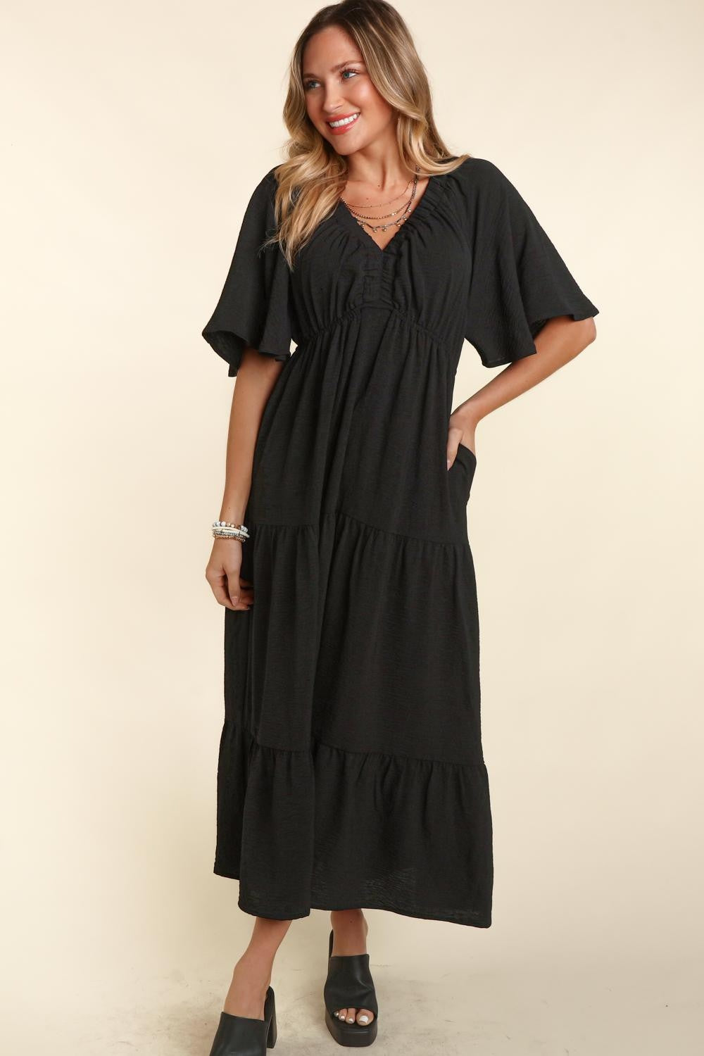 The Babydoll Maxi Dress with Side Pocket