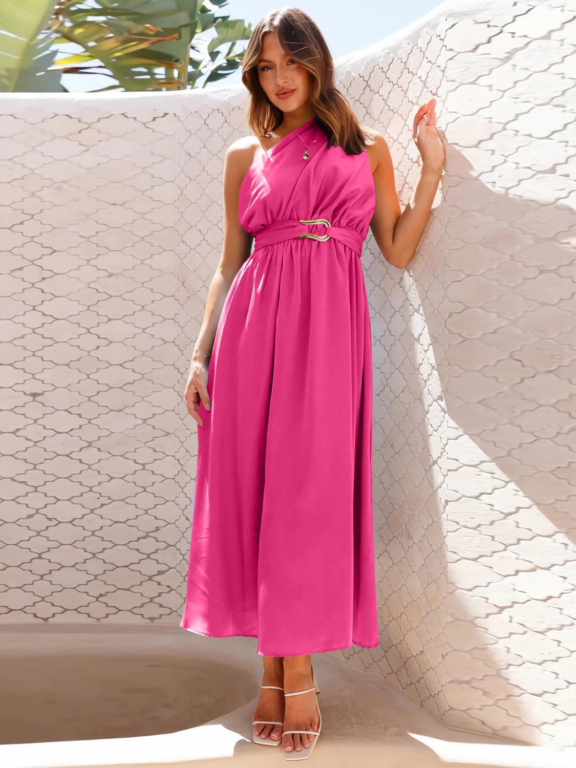 The Single Shoulder Midi Dress