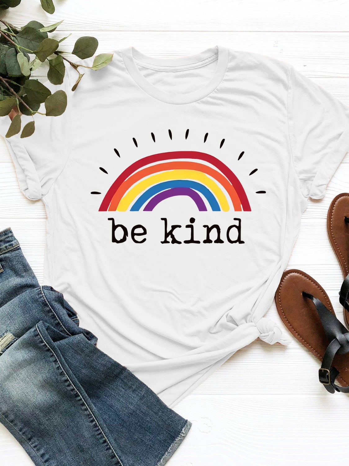 The Be Kind Graphic Round Neck Short Sleeve T-Shirt