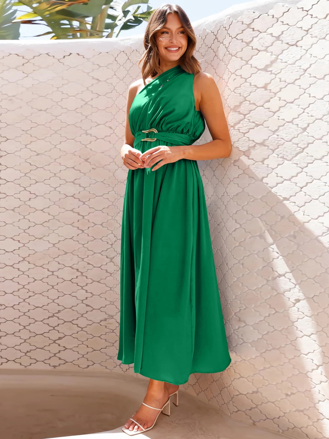 The Single Shoulder Midi Dress