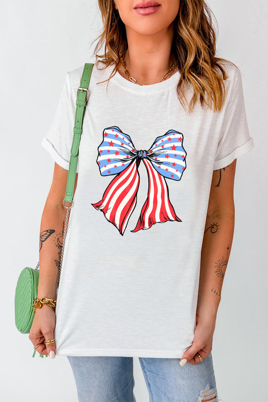 The Bow Graphic Round Neck Short Sleeve T-Shirt
