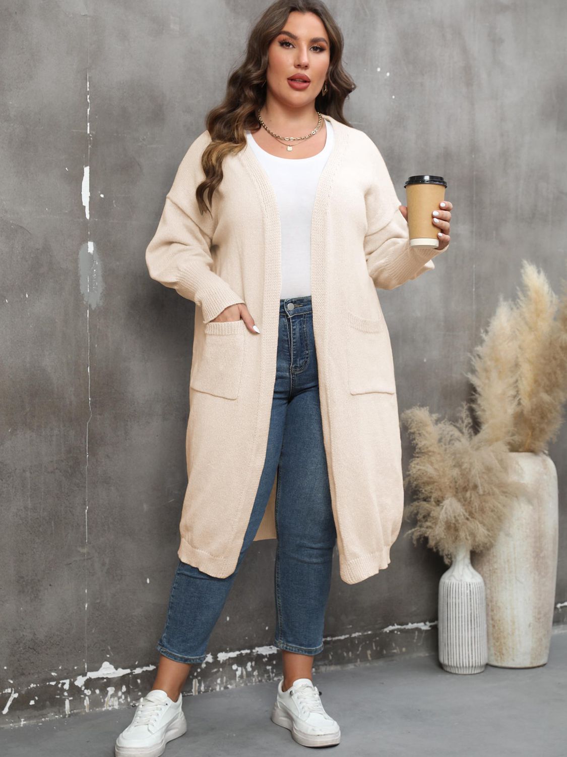 The Perfectly Plus Size Pocketed Cardigan