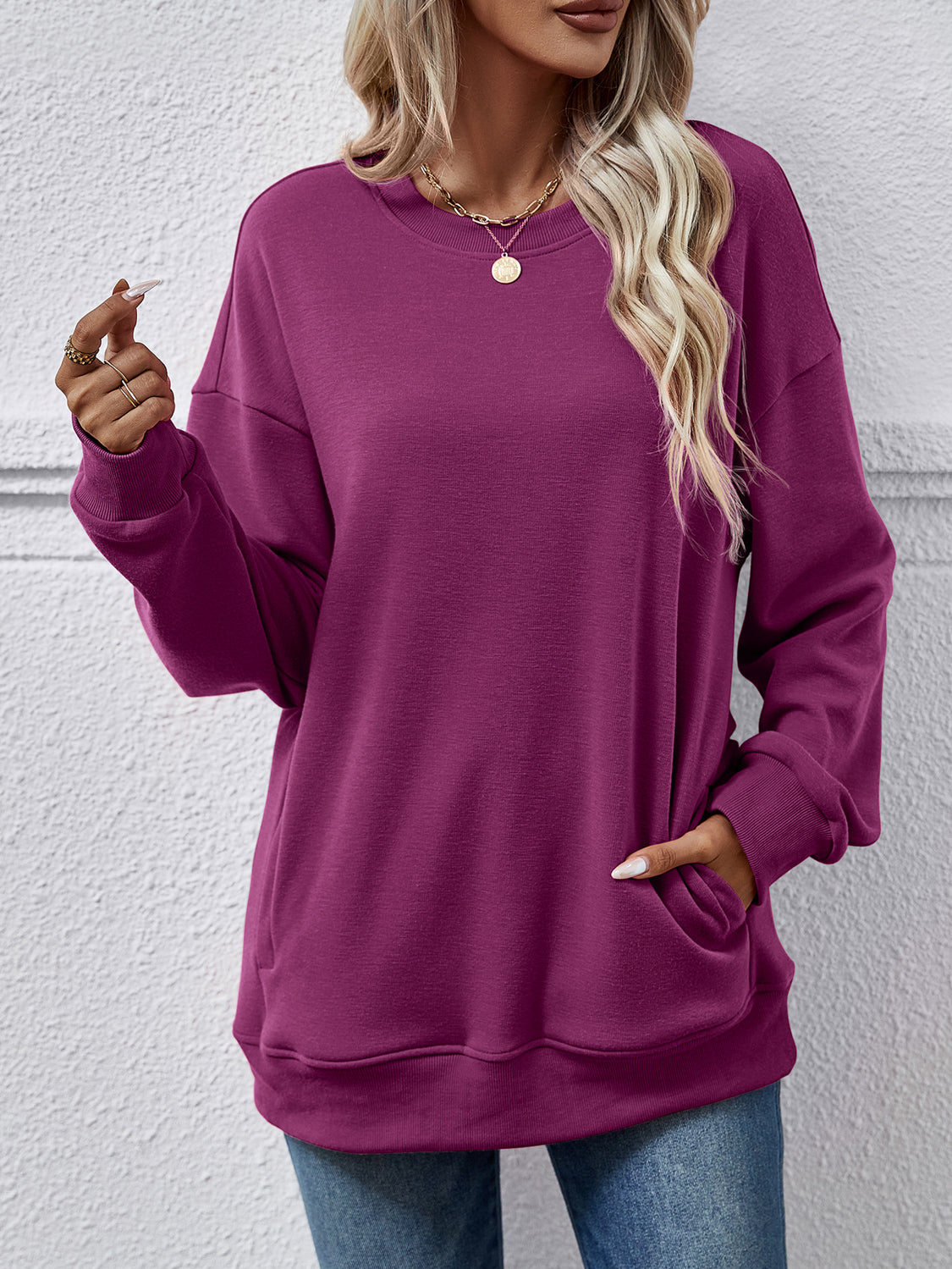 The Dropped Shoulder Sweatshirt with Pockets
