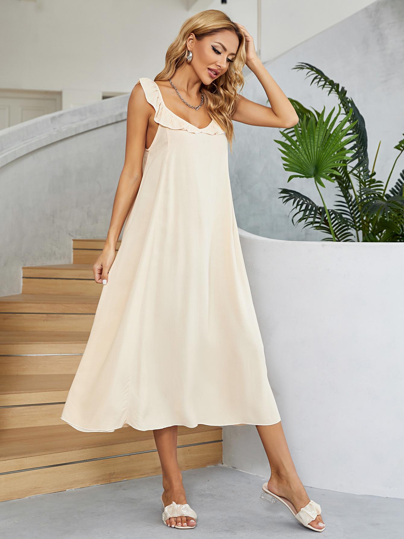The Summer Ruffled V-Neck Midi Dress